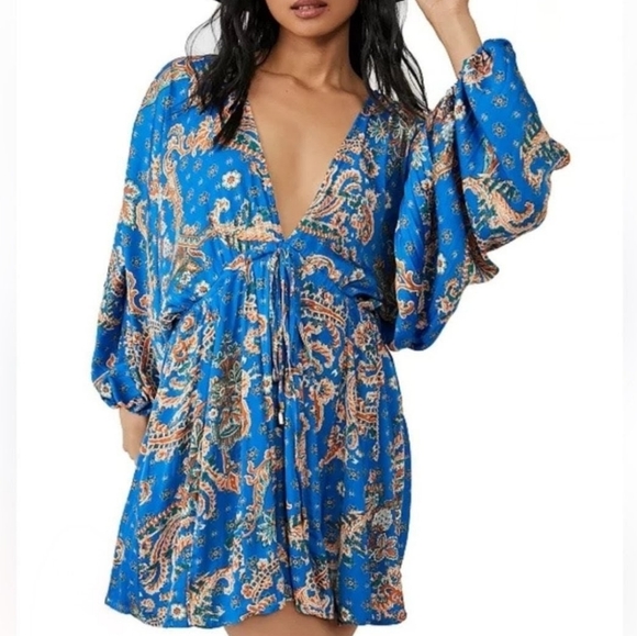 🤖NWOT Free People Arzel Flounce Dress - Picture 2 of 11